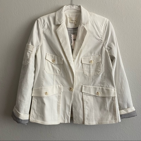 Anthropologie military style white jacket size 6 - Picture 15 of 17